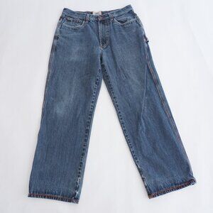 Enyce Blue Dark Wash Wide Leg Denim Jeans Classic Streetwear Hip Hop 34x34